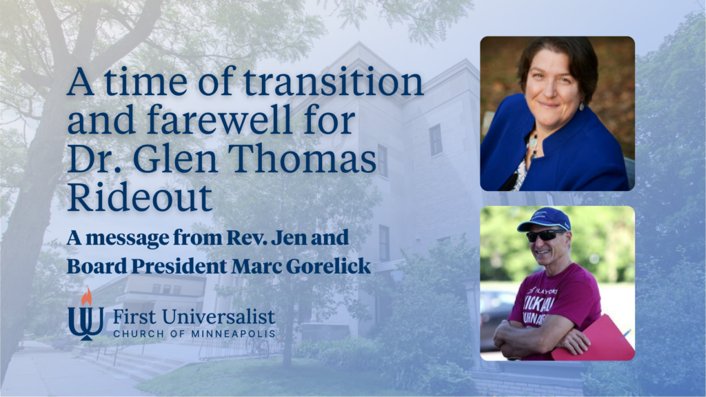 A time of transition and farewell for Dr. Glen Thomas Rideout - First ...